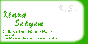 klara selyem business card